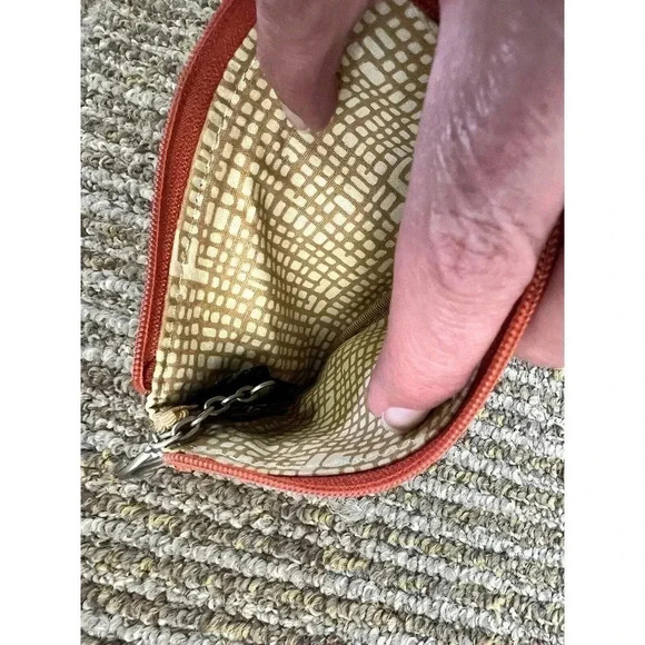 Fossil Leather Applique Bug Key Lock Keychain Coin Purse Wallet ID Holder 5X3" - Picture 7 of 11